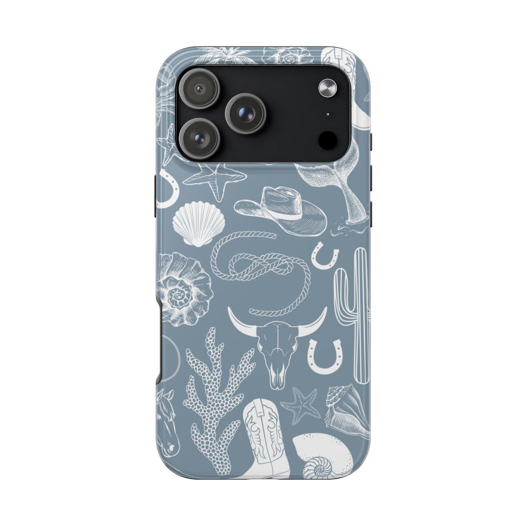 Coastal Cowgirl Tough iPhone Case, Dusty Blue