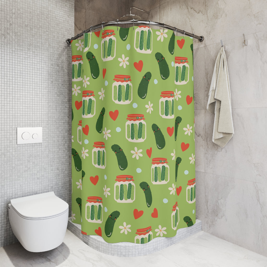 Cute Pickles Shower Curtain