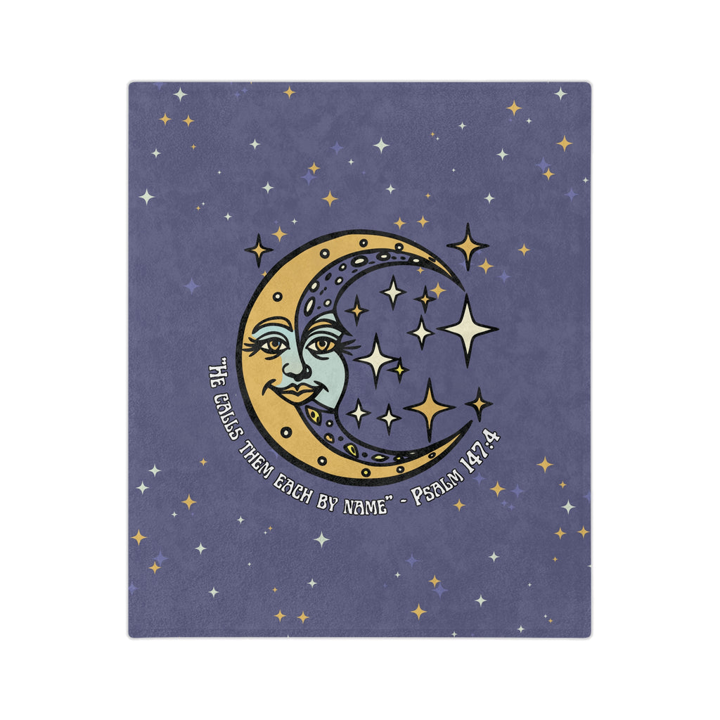 Celestial Moon Bible Verse Throw Blanket