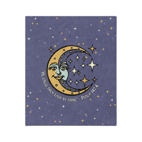 Celestial Moon Bible Verse Throw Blanket