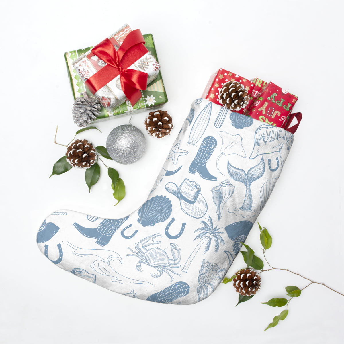 Coastal Cowgirl Christmas Stocking