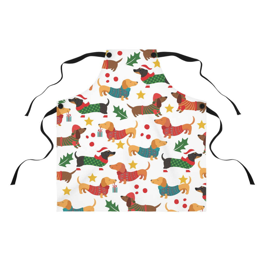 Christmas Dachshund Dogs Kitchen Apron