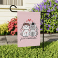 Just Married Cats Garden Flag
