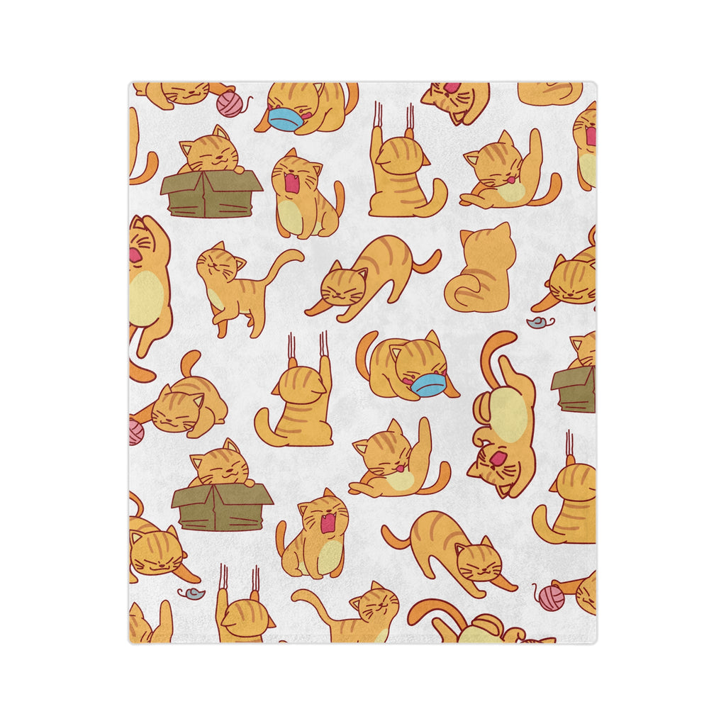 Crazy Orange Cats Super Soft Throw Blanket