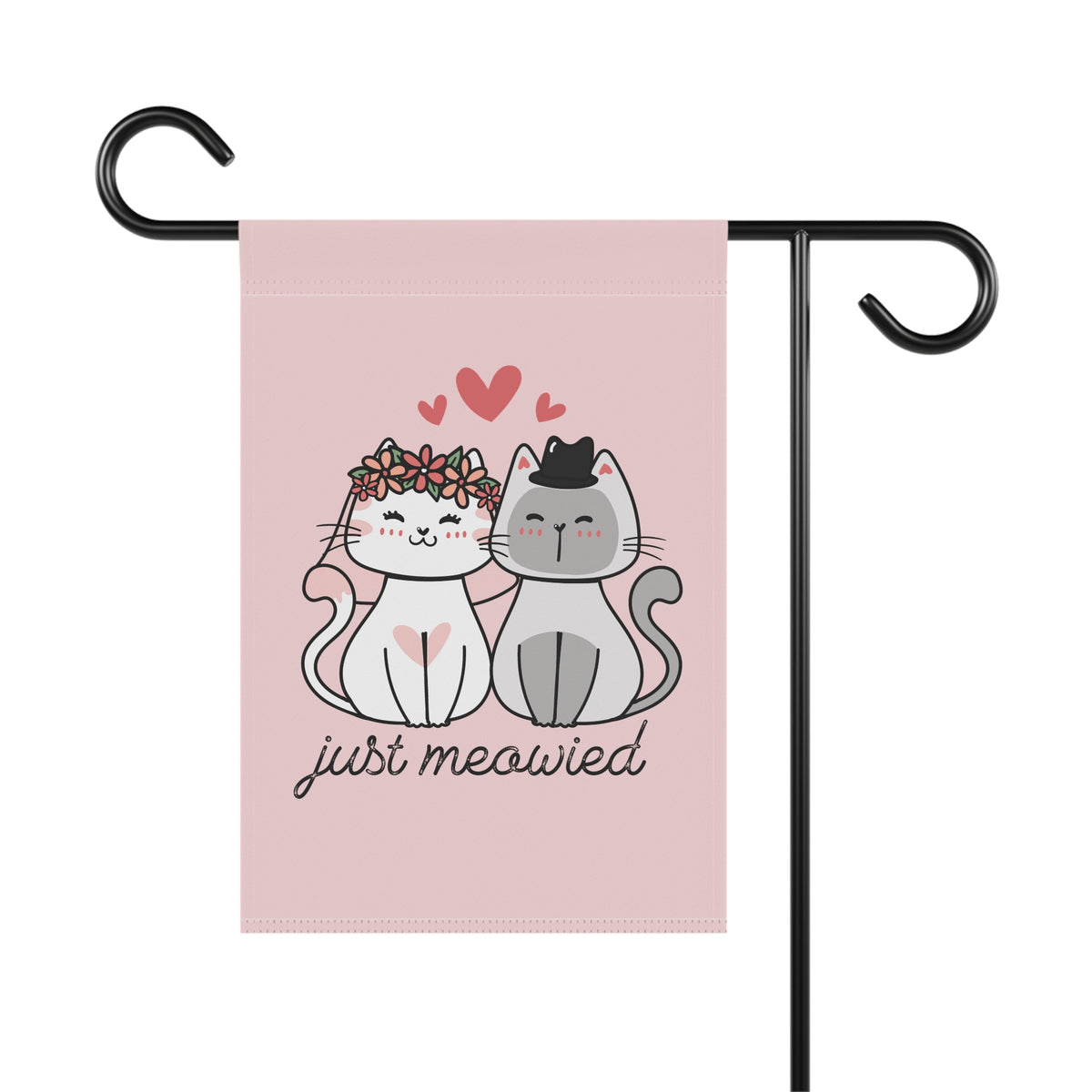 Just Married Cats Garden Flag