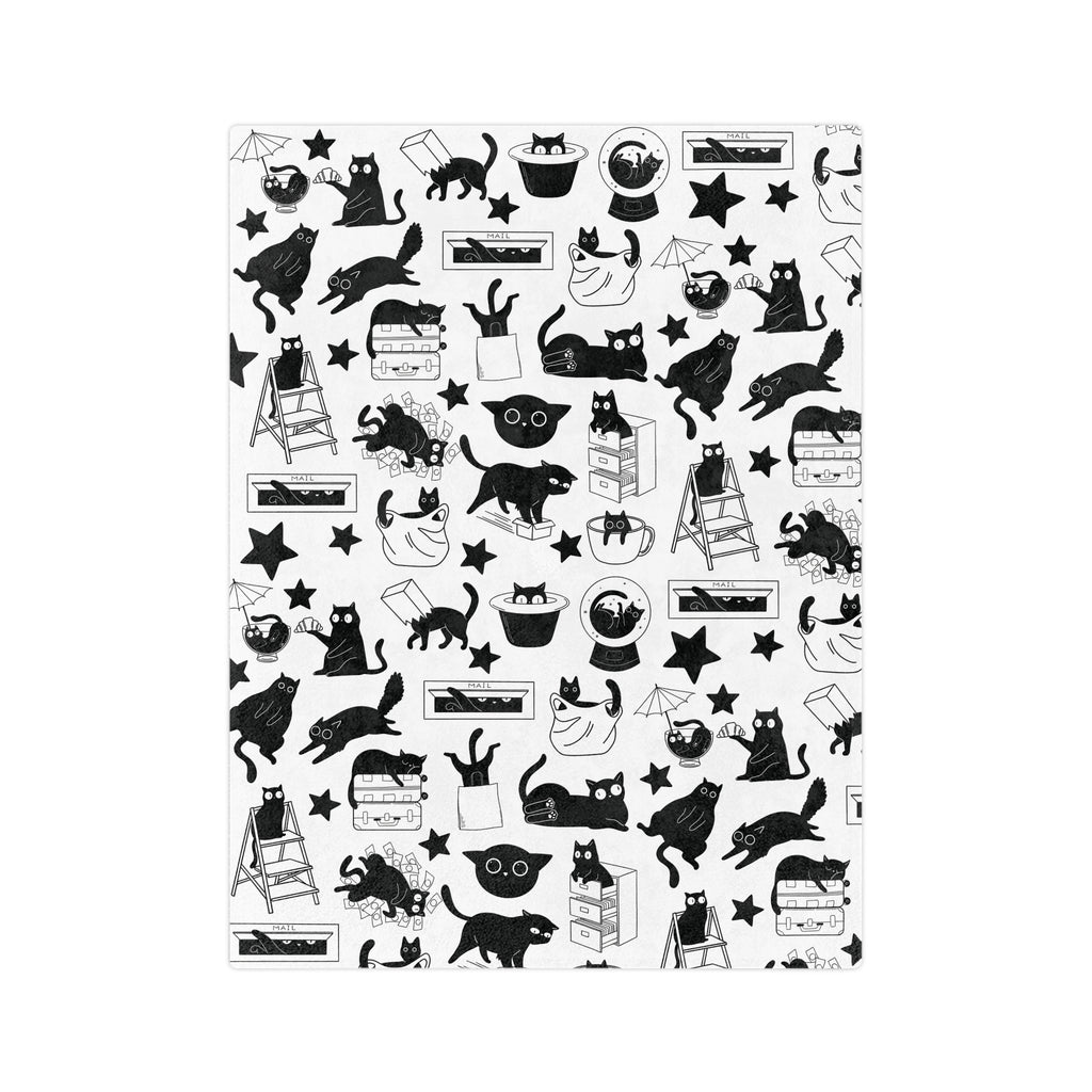 Crazy Black Cats Super Soft Throw Blanket
