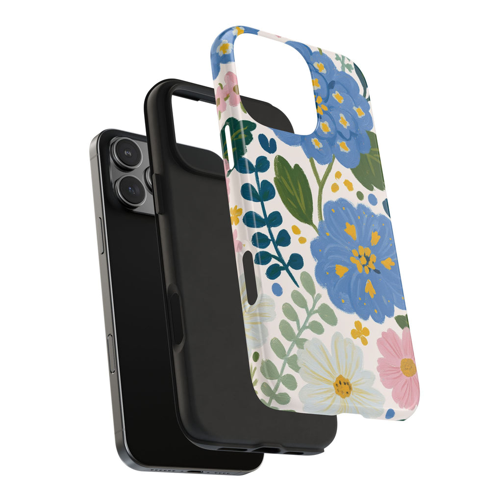 Painted Hydrangeas Floral Tough iPhone Case
