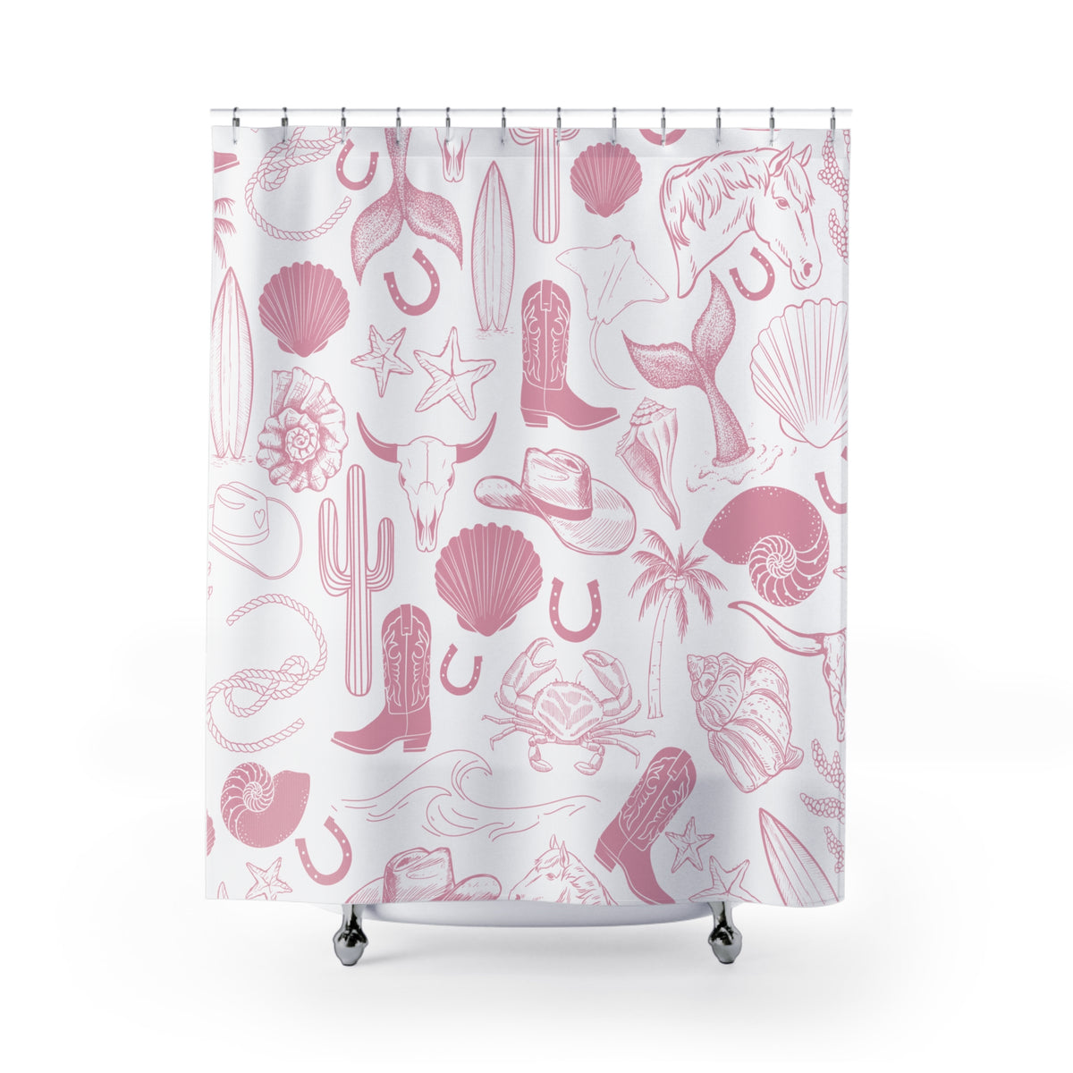 Pink Coastal Cowgirl Shower Curtain