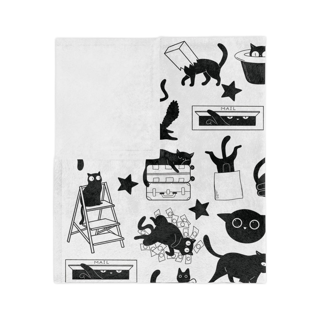 Crazy Black Cats Super Soft Throw Blanket