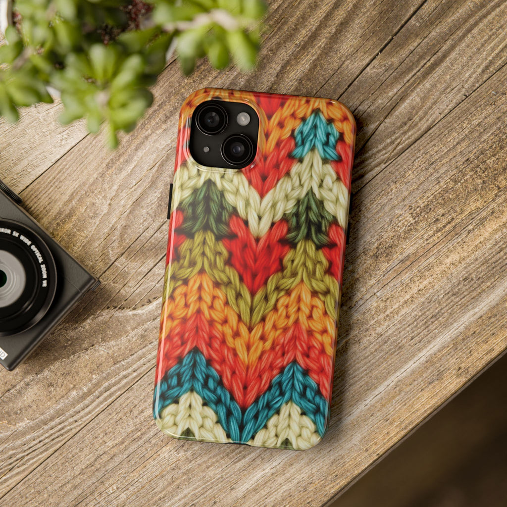 Retro Knitted Yarn Tough iPhone Case