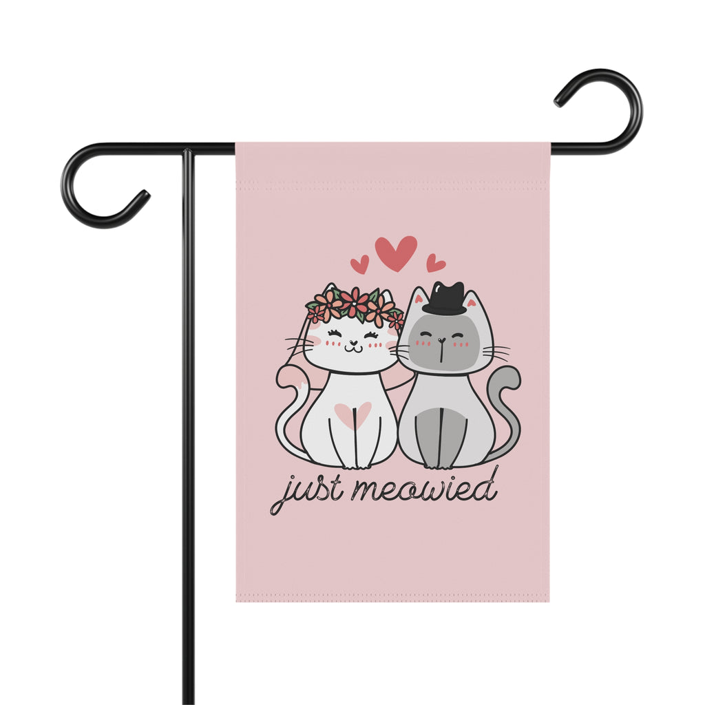 Just Married Cats Garden Flag