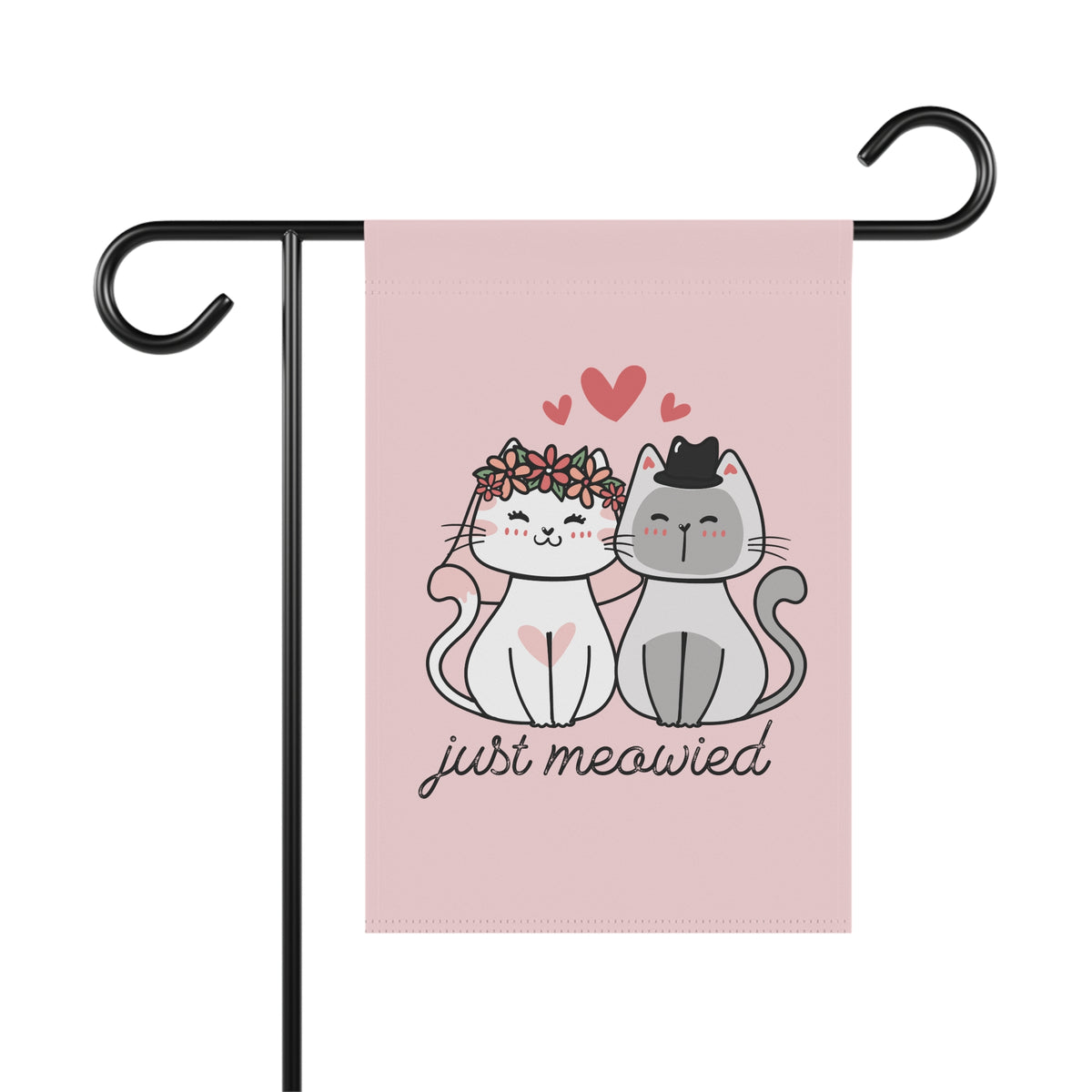 Just Married Cats Garden Flag