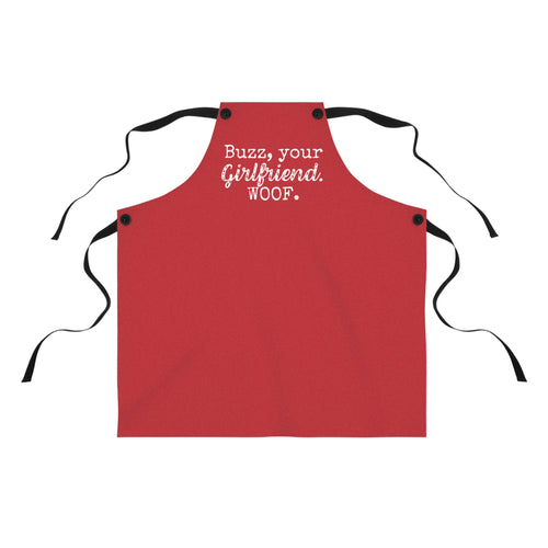 Buzz Your Girlfriend Woof Holiday Movie Kitchen Apron