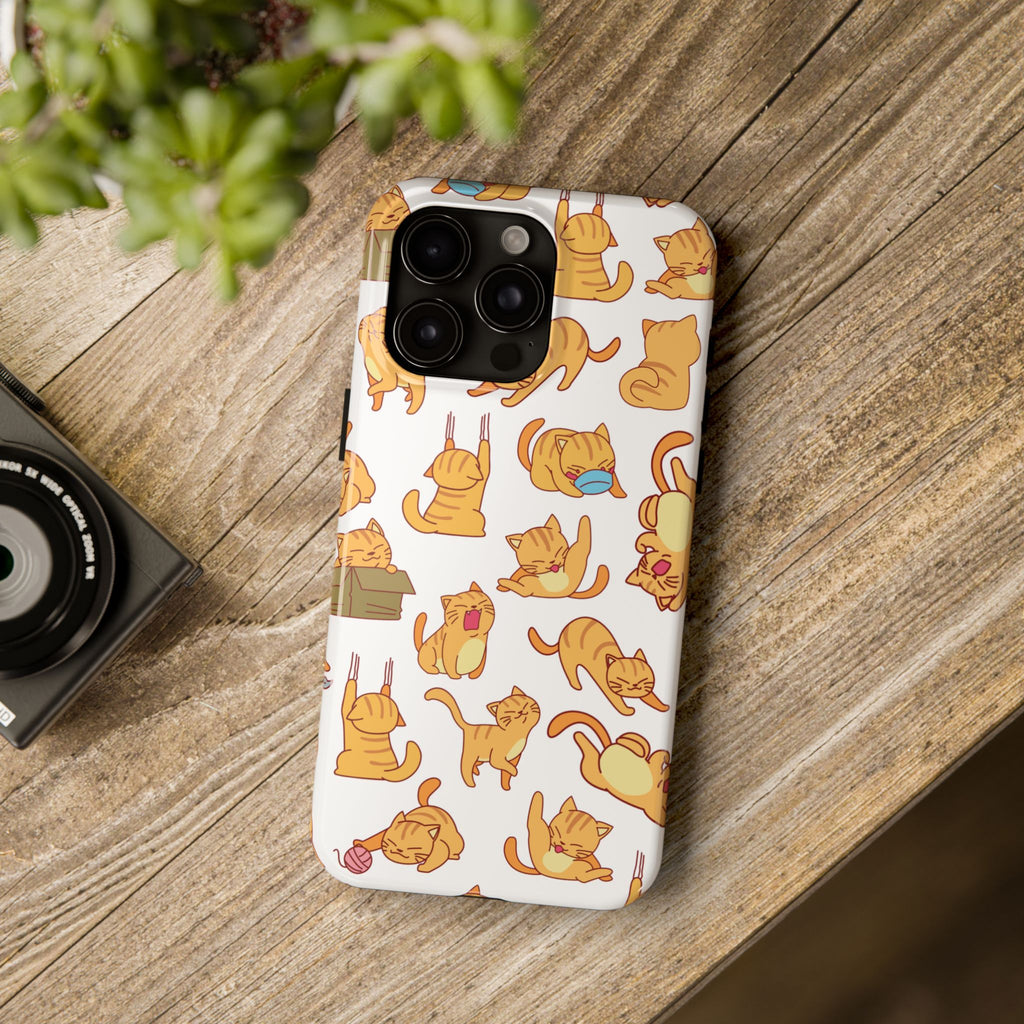 Crazy Orange Cats Tough iPhone Case