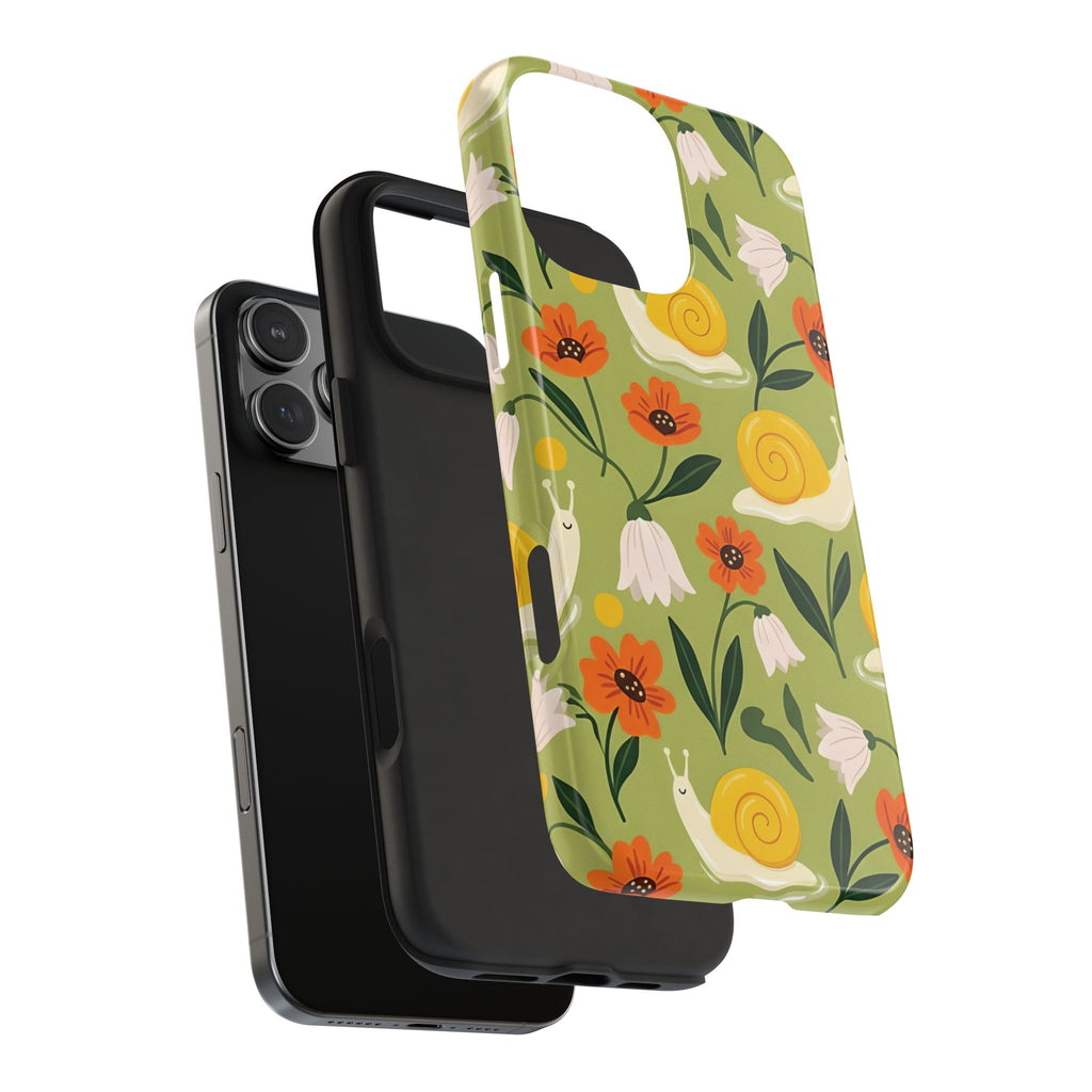 Whimsical Snails Tough iPhone Case