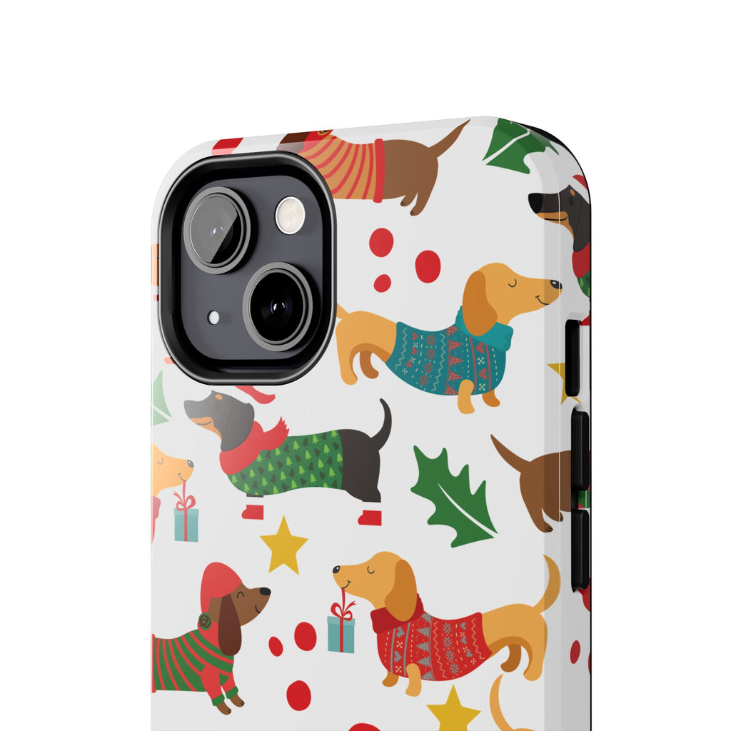 Cute Christmas Doxies Tough iPhone Case