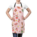 Cute Christmas Doxies Kitchen Apron, Pink