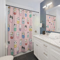 Pink Pocket Cats Shower Curtain