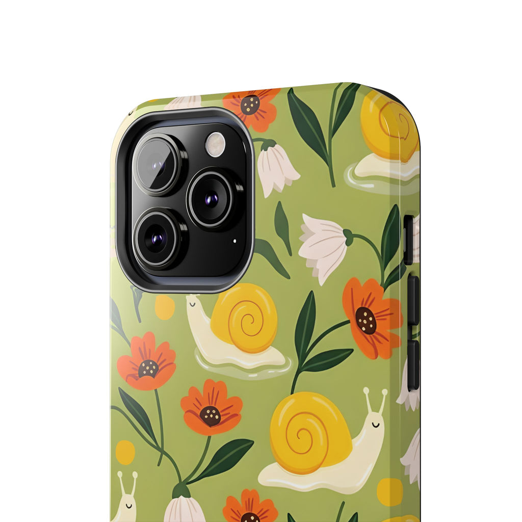 Whimsical Snails Tough iPhone Case
