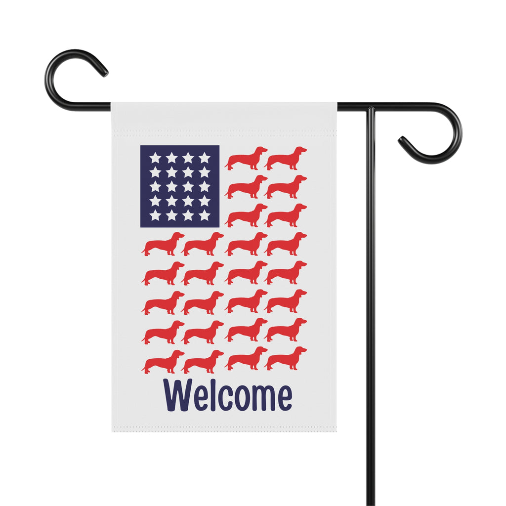 Dachshund Nation Garden Flag