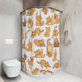 Crazy Orange Cats Shower Curtain