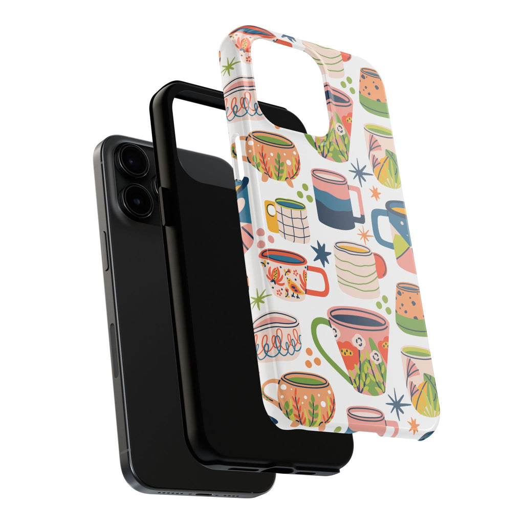 Retro Teacups Tough iPhone Case