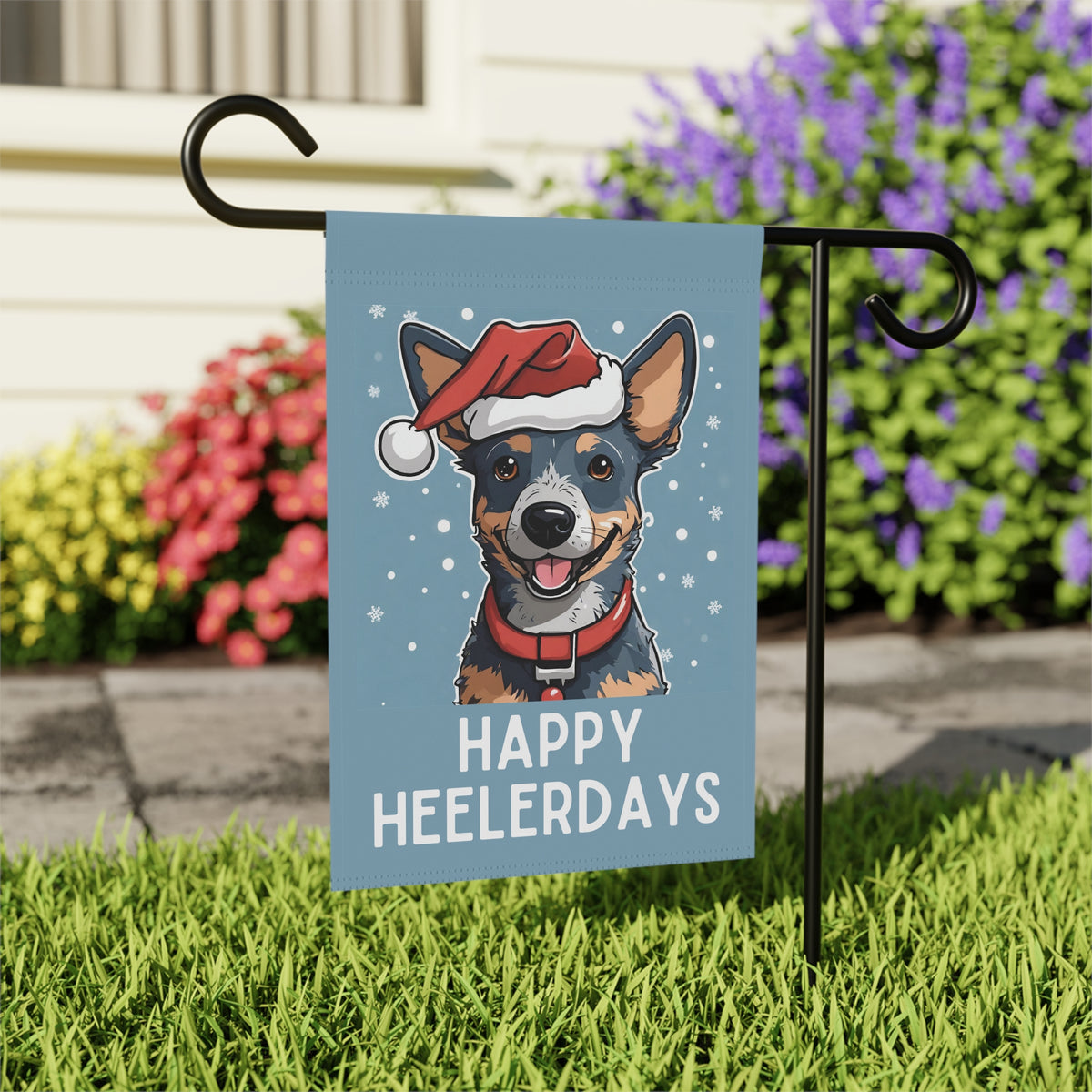 Happy Heelerdays Christmas Garden Flag