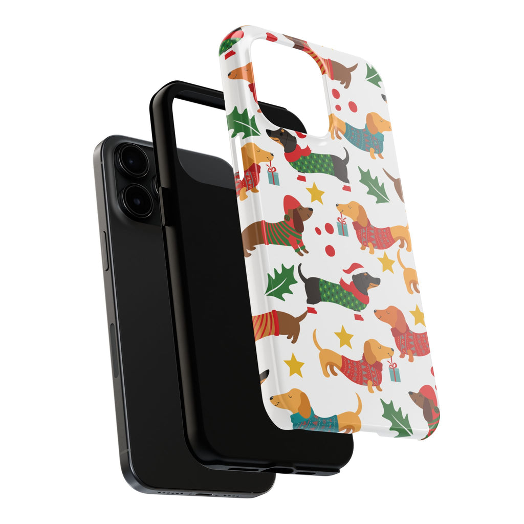 Cute Christmas Doxies Tough iPhone Case
