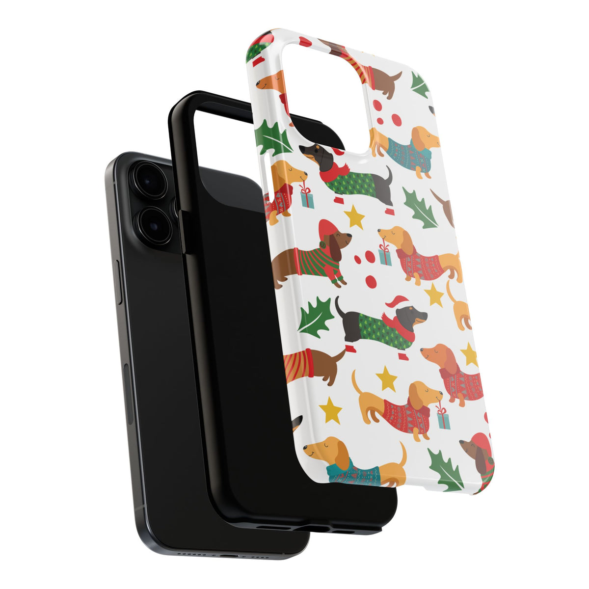 Cute Christmas Doxies Tough iPhone Case