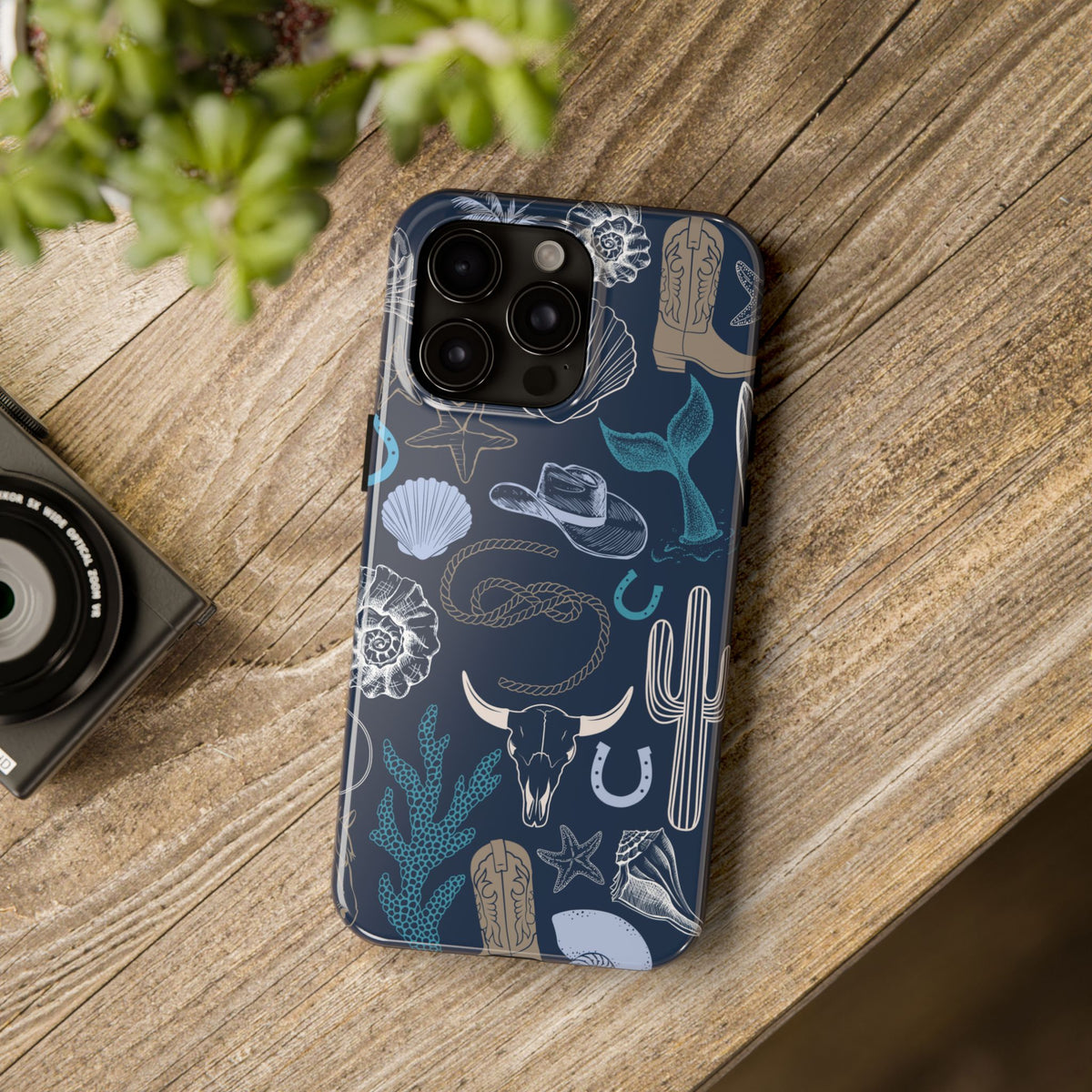 Coastal Cowgirl Tough iPhone Case, Navy
