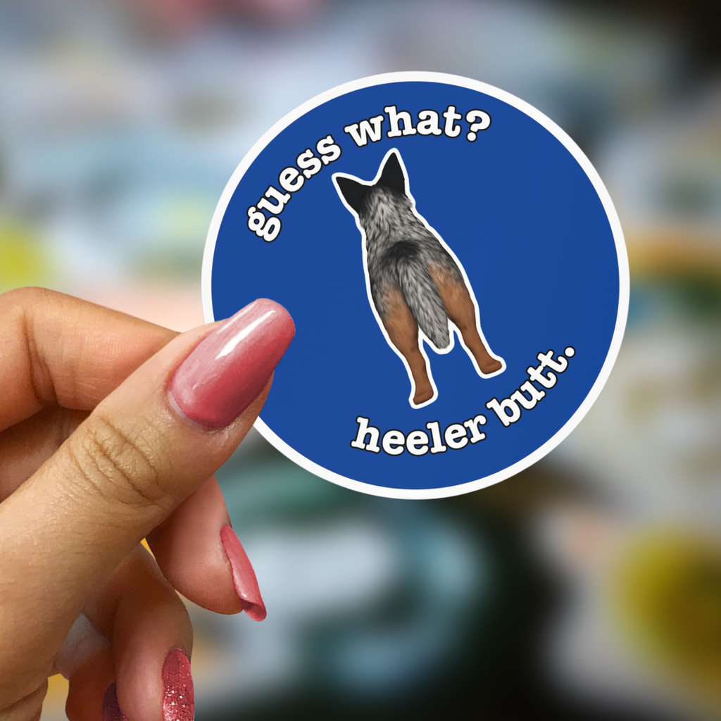 Guess What? Heeler Butt Vinyl Sticker Decal