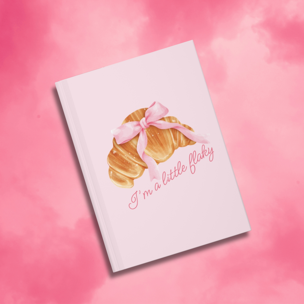 Coquette Croissant "I'm a Little Flaky" Hardcover Journal