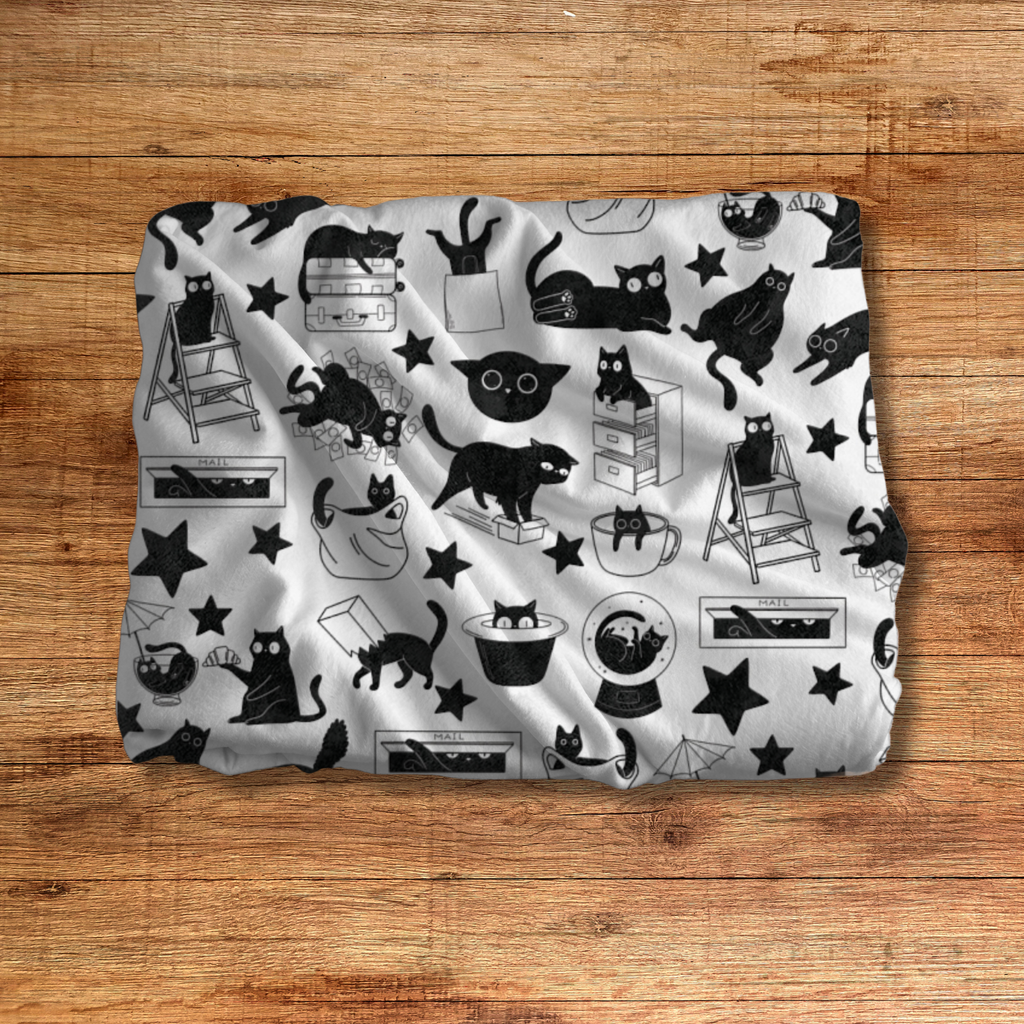 Crazy Black Cats Super Soft Throw Blanket