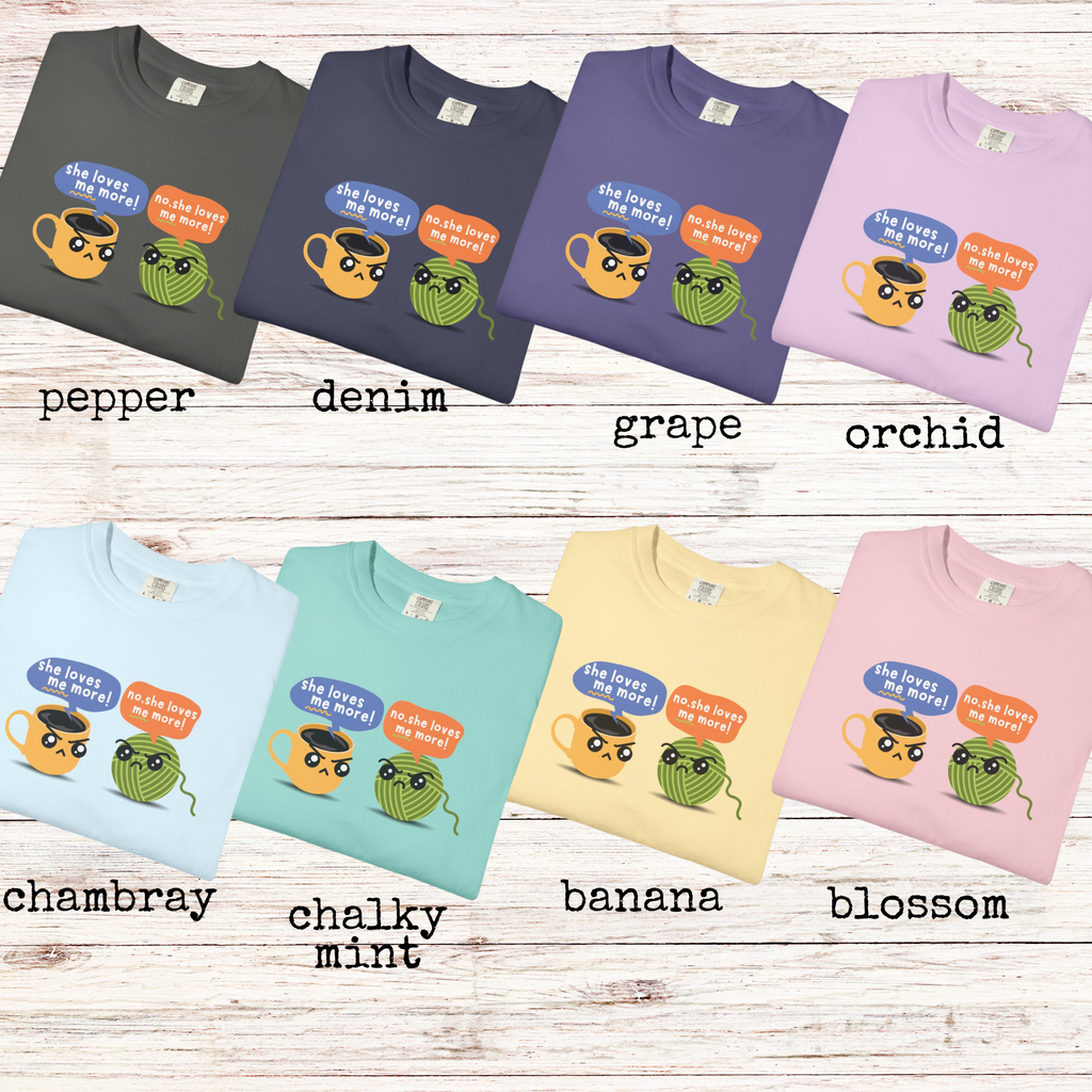 Coffee vs. Yarn Comfort Colors Graphic Tee
