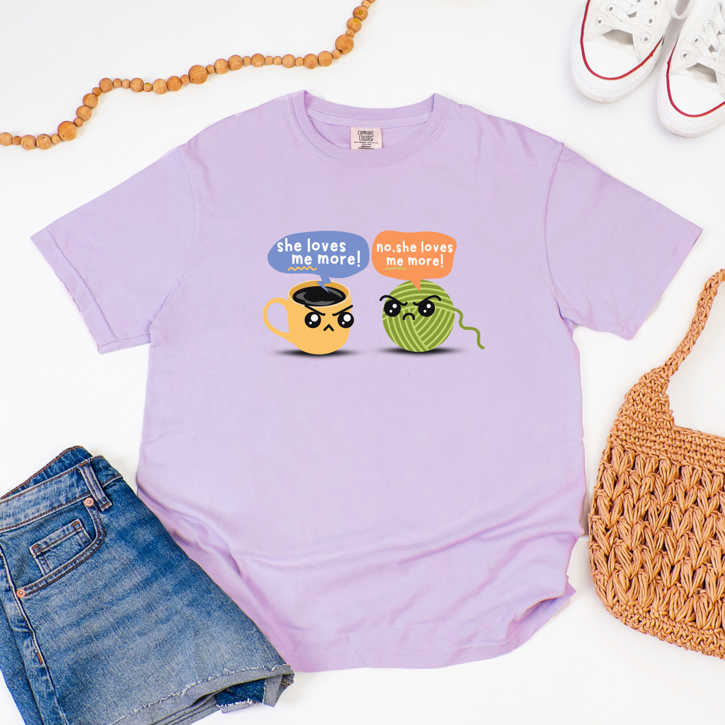 Coffee vs. Yarn Comfort Colors Graphic Tee
