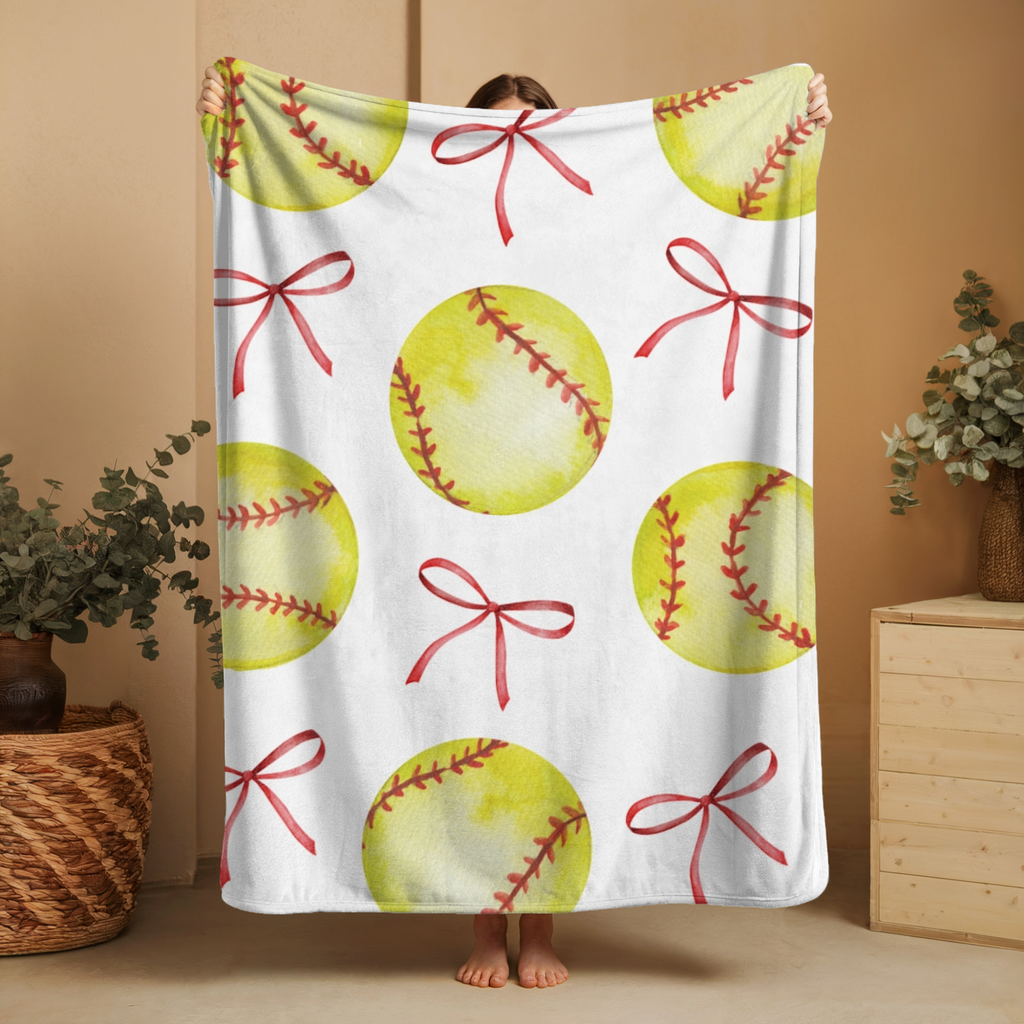 Coquette Softball Super Soft Throw Blanket