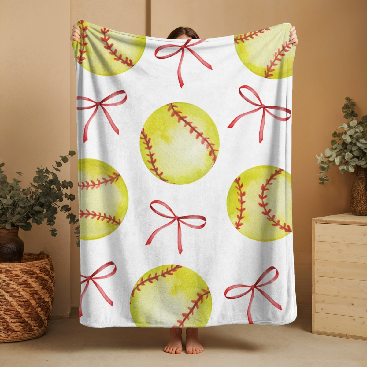 Coquette Softball Super Soft Throw Blanket
